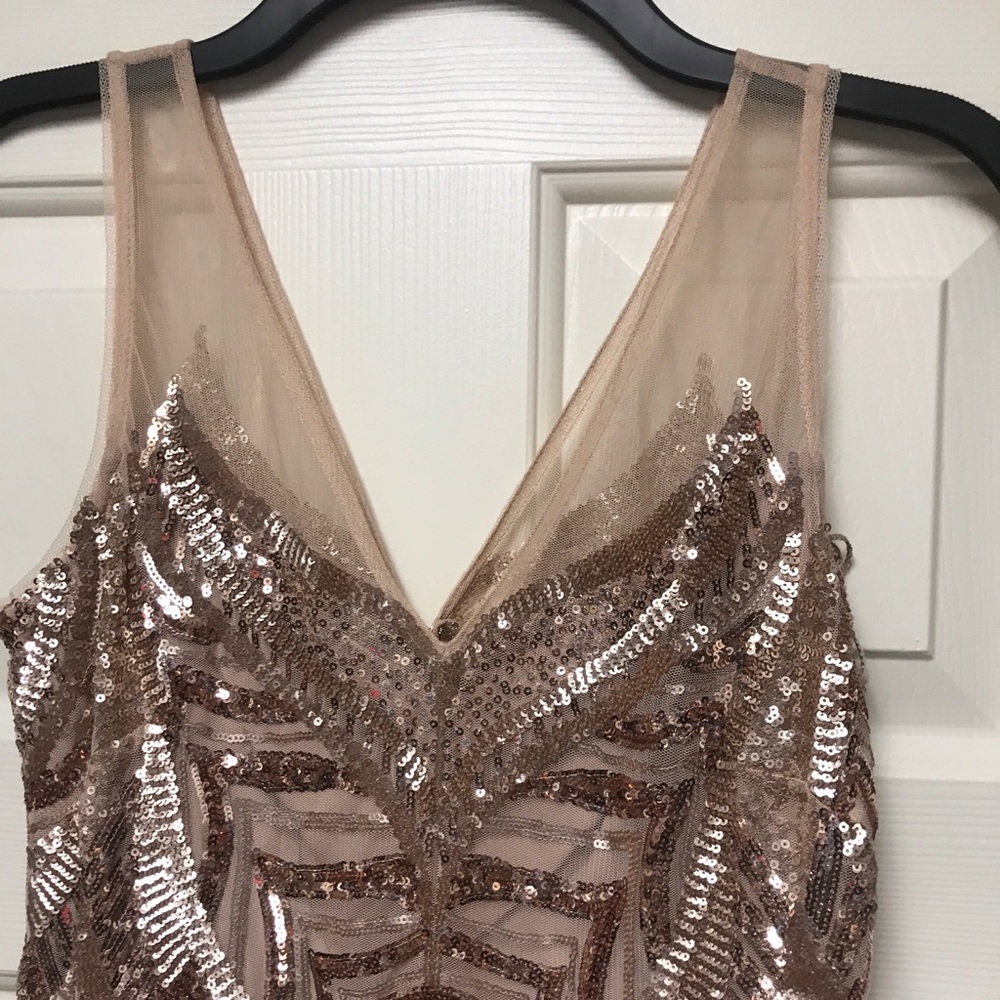 Adrianna Papell Sequin Embroidered Gown - Picture 3 of 8